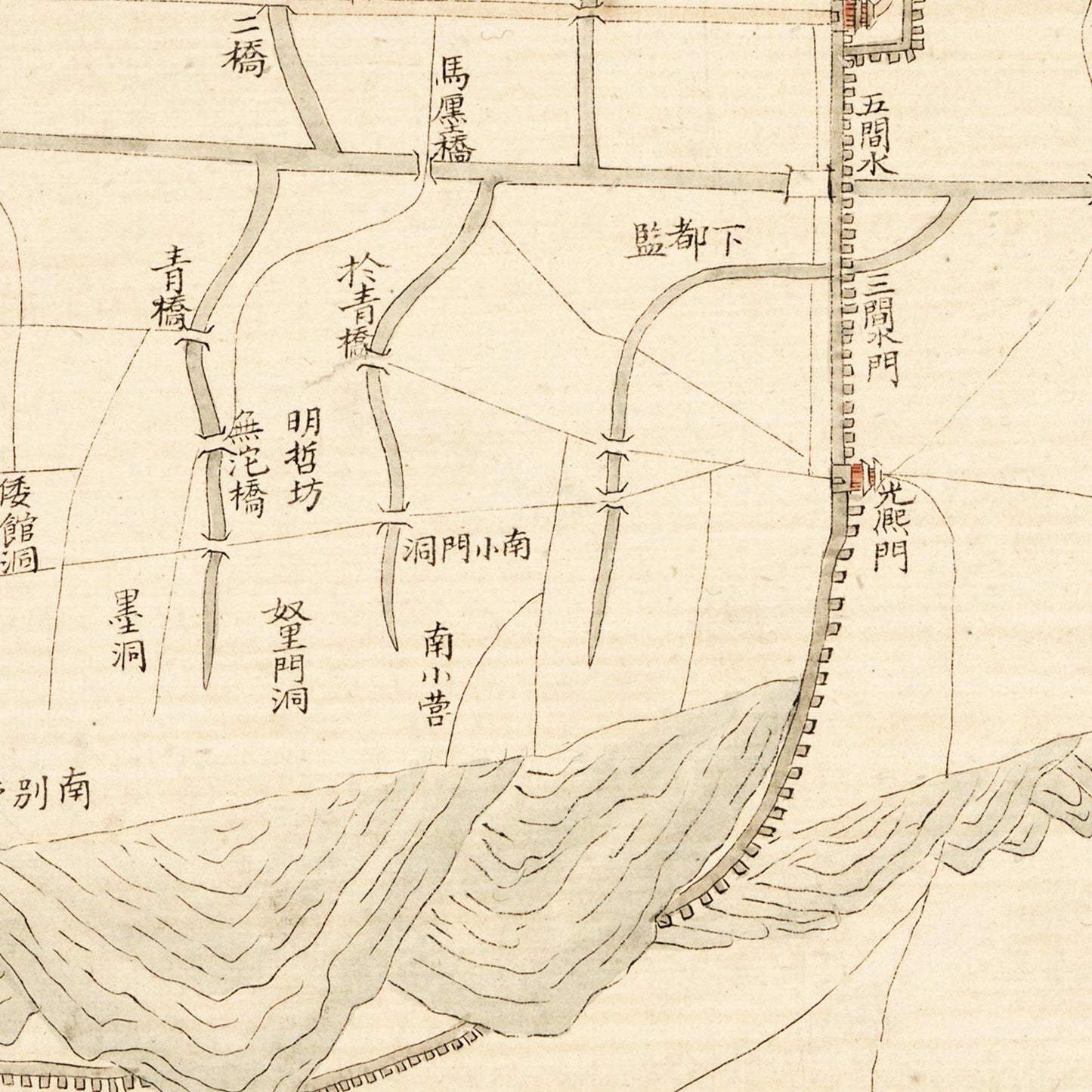 Historischer Stadtplan Seoul um 1800