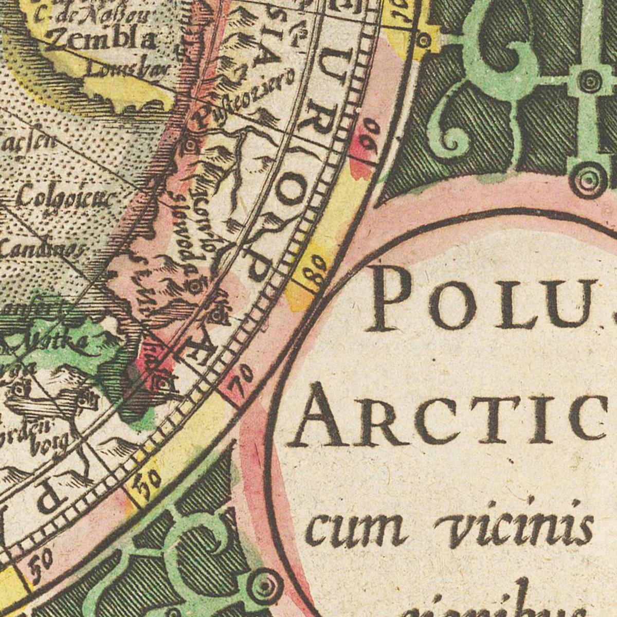 Historische Landkarte Arktis um 1609