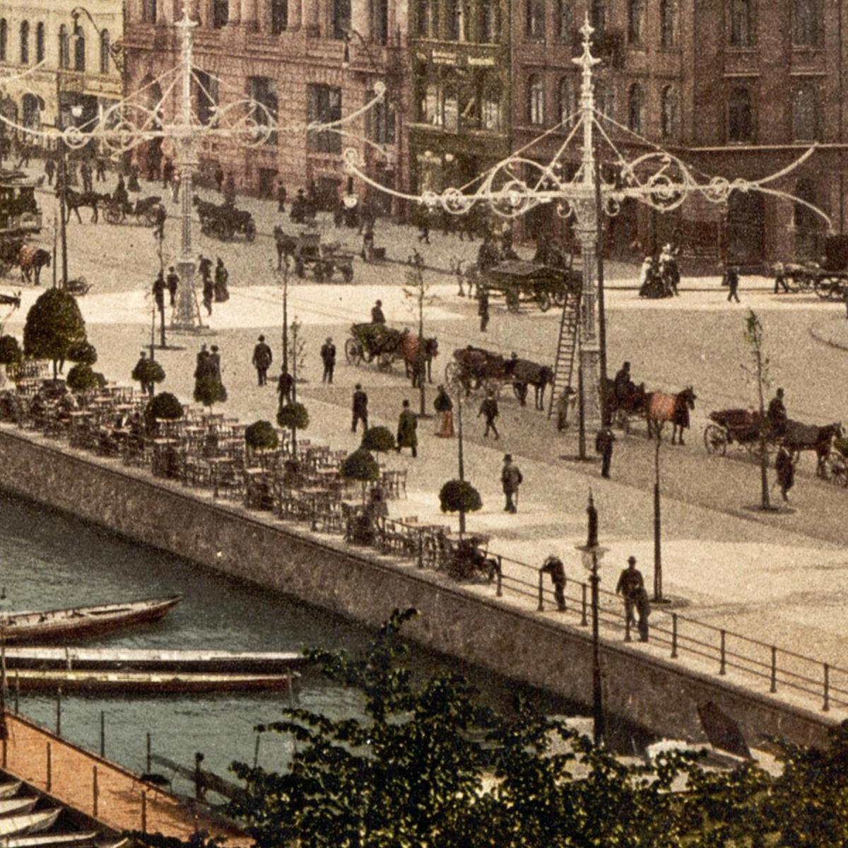 Historische Ansicht Hamburg Jungfernstieg um 1895