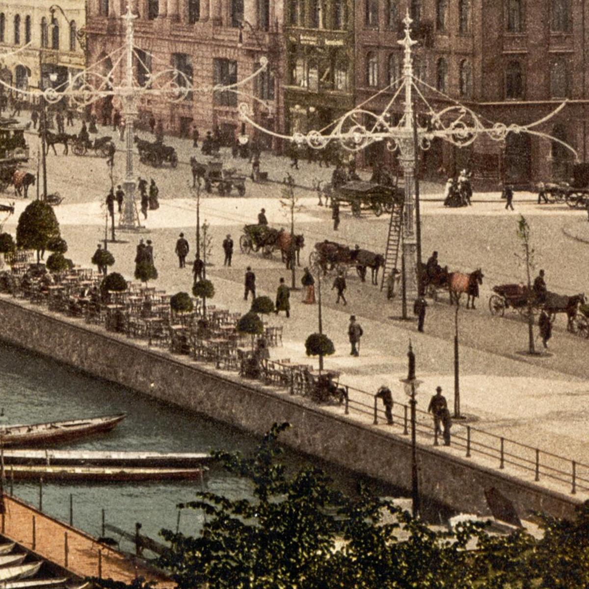 Historische Ansicht Hamburg Jungfernstieg um 1895