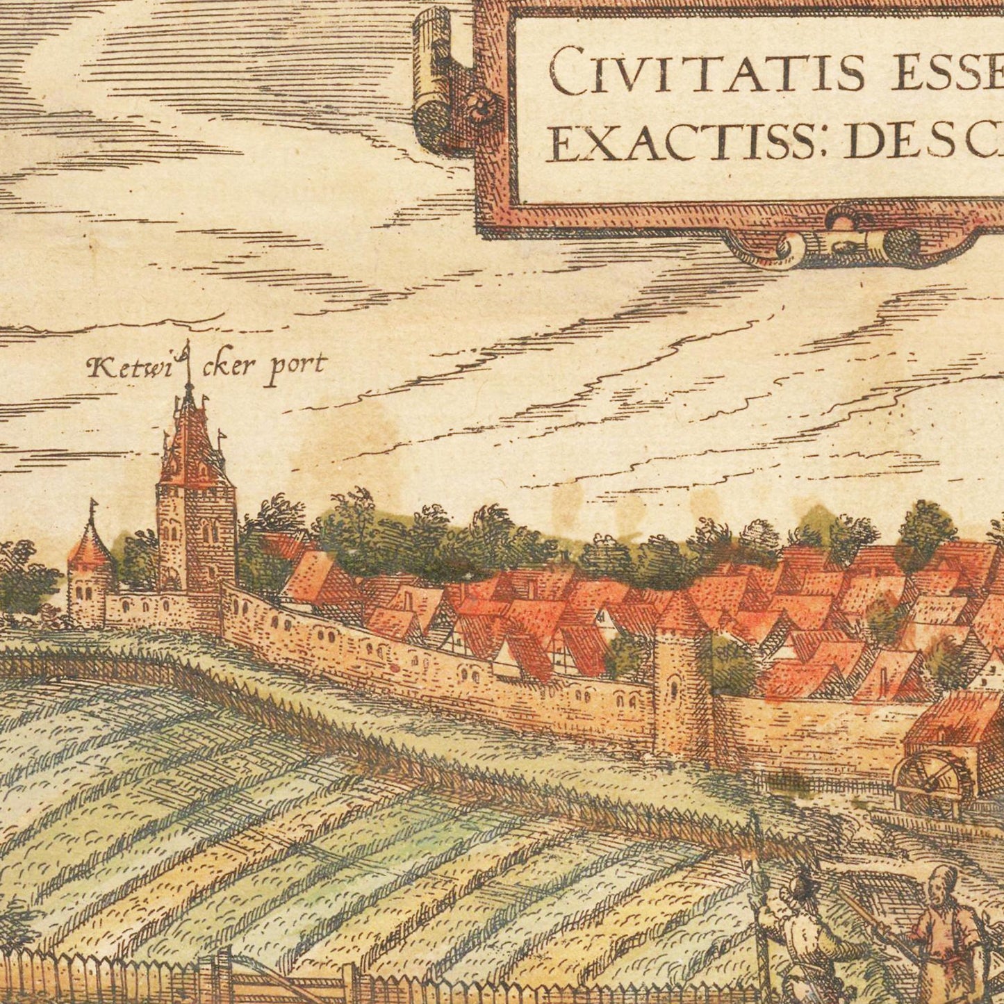 Historische Stadtansicht Essen um 1582