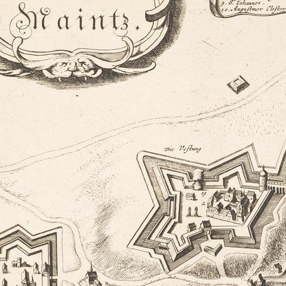Historischer Stadtplan Mainz um 1670