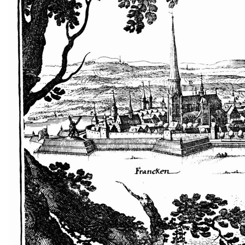 Historische Stadtansicht Stralsund um 1652