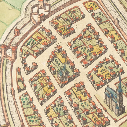 Historischer Stadtplan Wesel um 1592