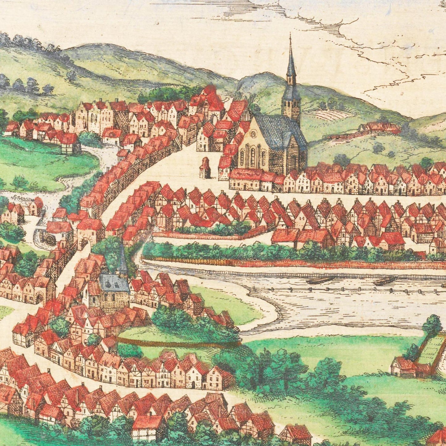 Historische Stadtansicht Flensburg um 1592