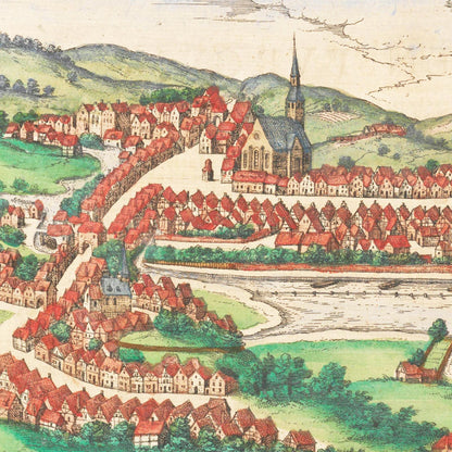 Historische Stadtansicht Flensburg um 1592