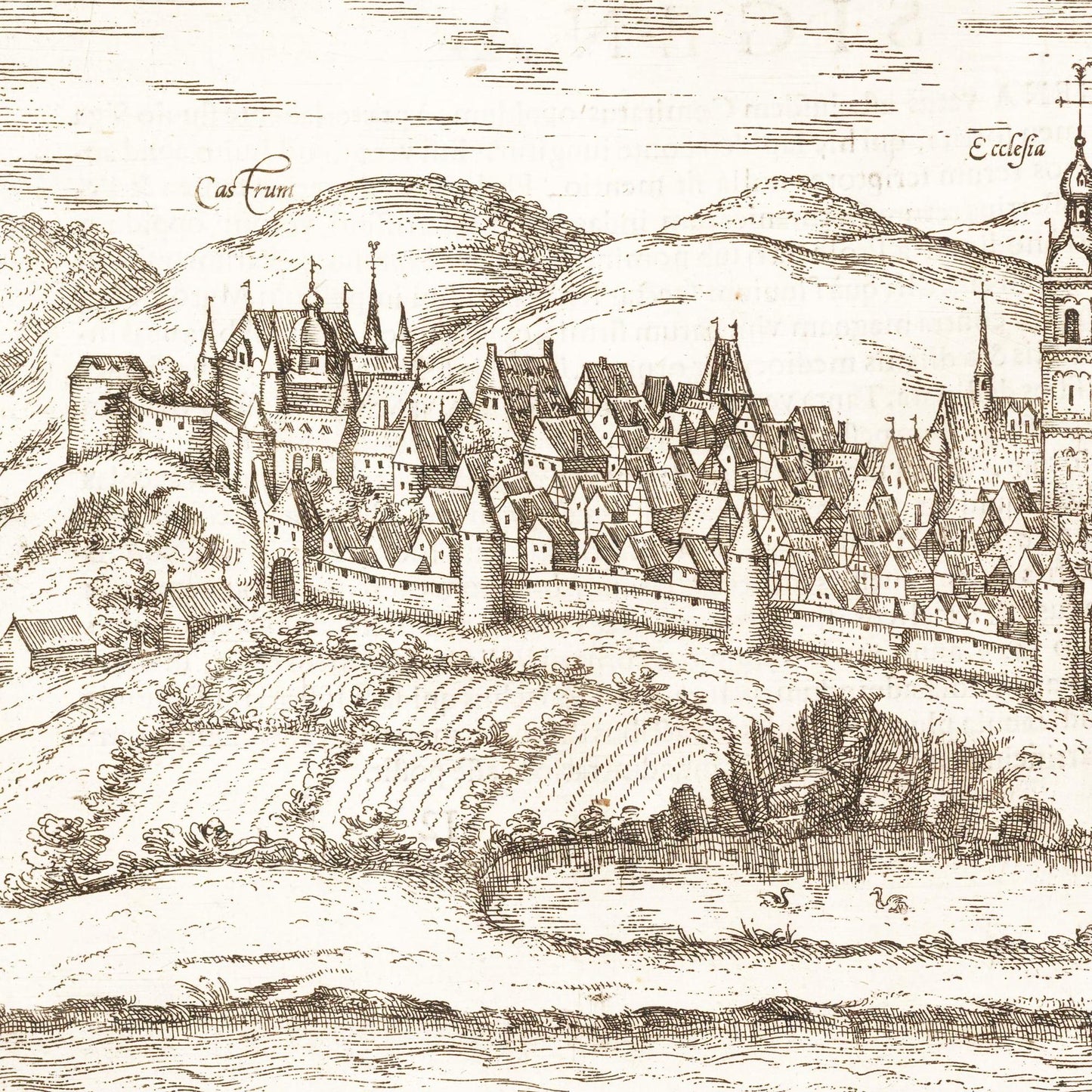 Historische Stadtansicht Siegen um 1618