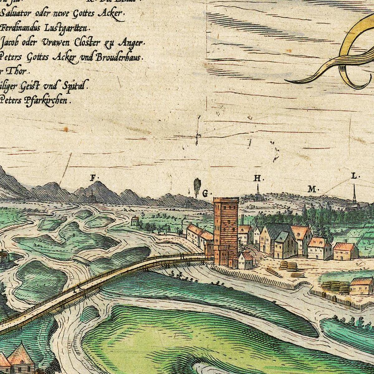 Historische Stadtansicht München um 1609