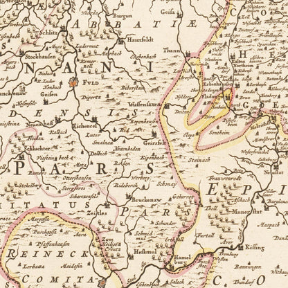 Historische Landkarte Franken um 1698