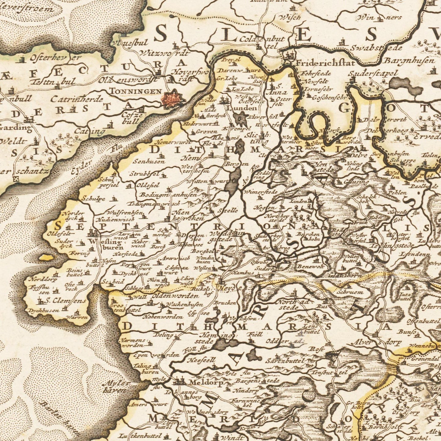 Historical city map  Test product horizontal 3 sizes