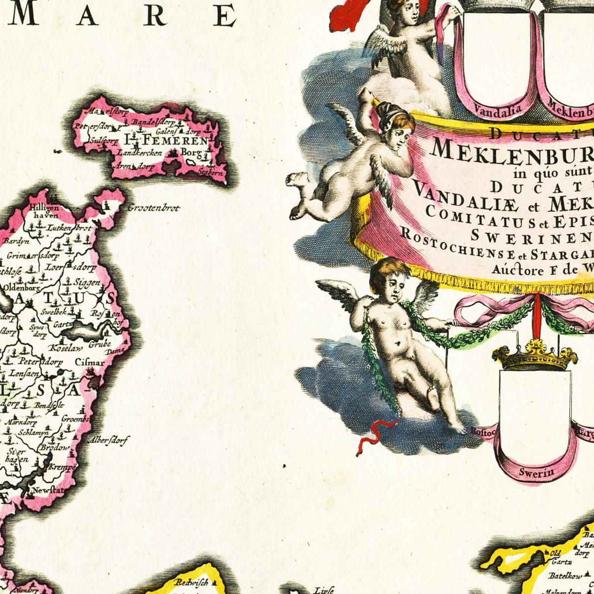 Historische Landkarte Mecklenburg um 1680