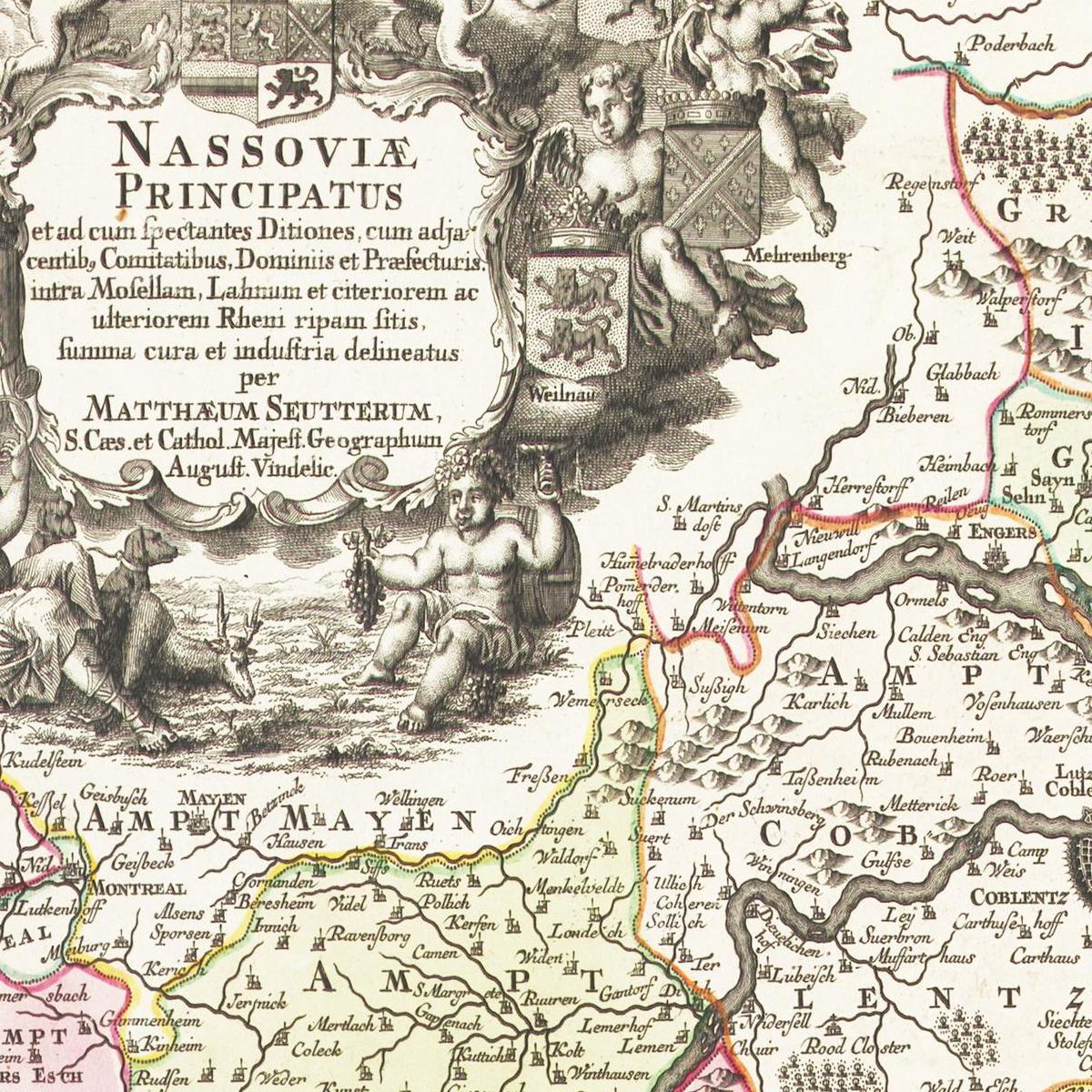 Historische Landkarte Nassau um 1750