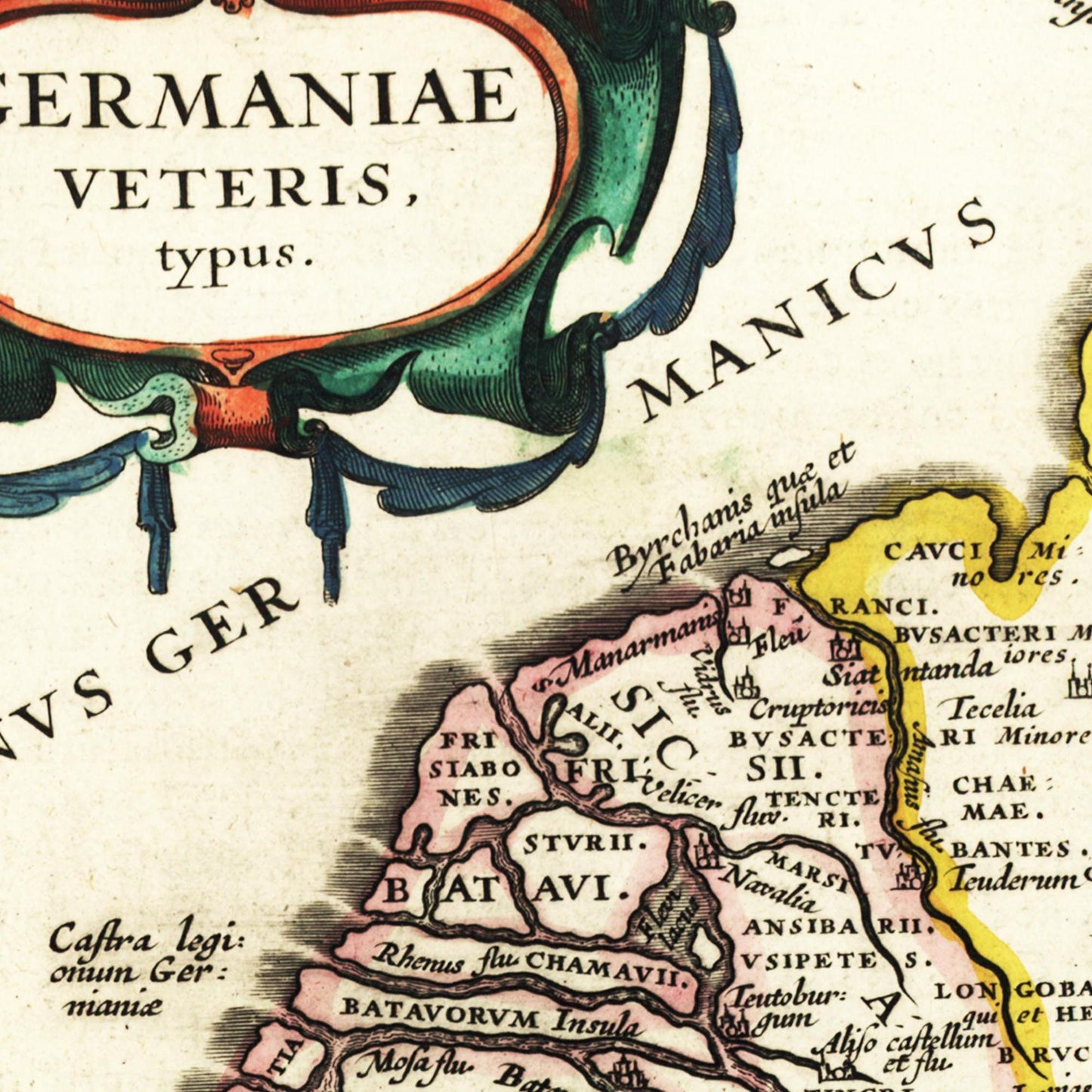 Historische Landkarte Historisches Germanien um 1647
