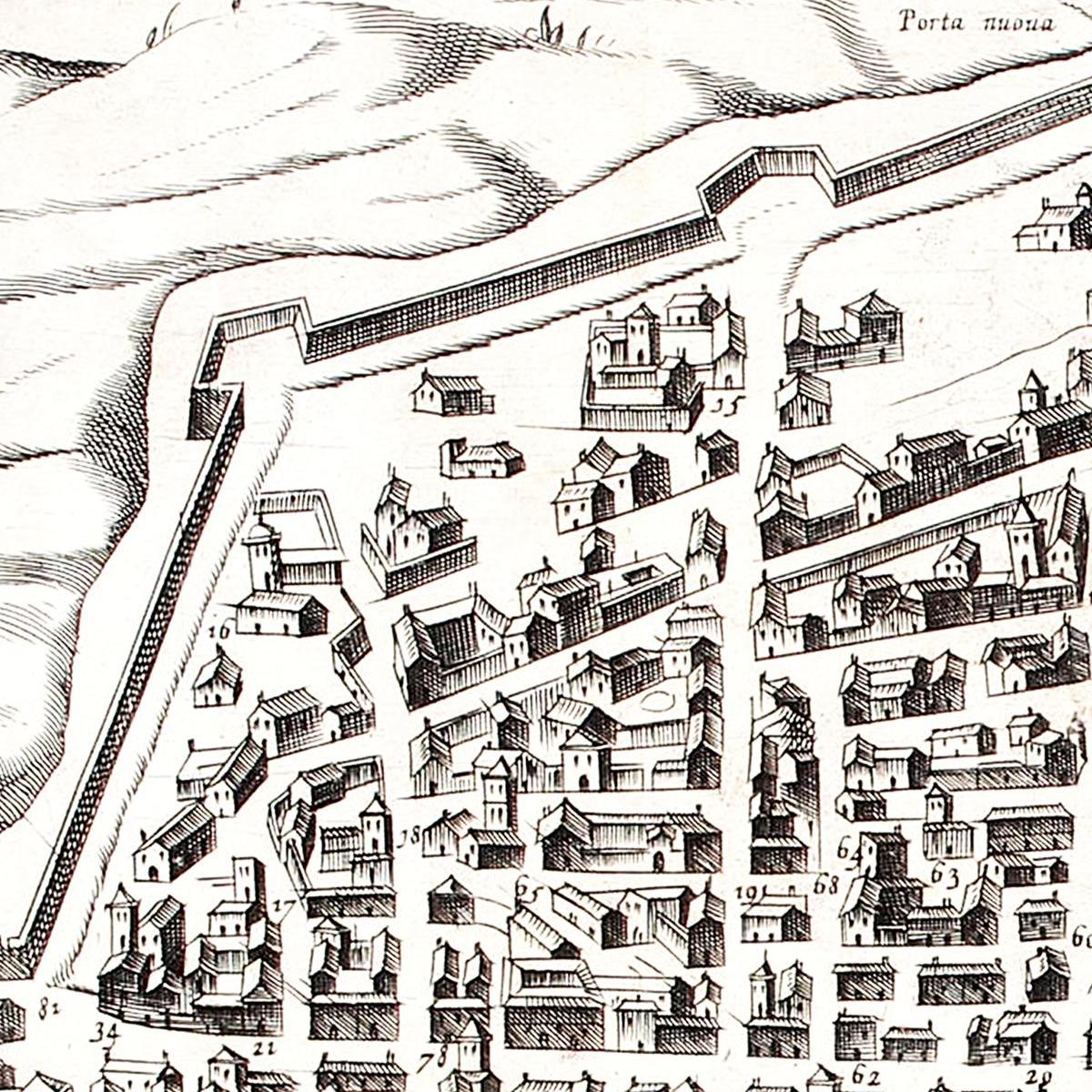 Historischer Stadtplan Parma um 1567