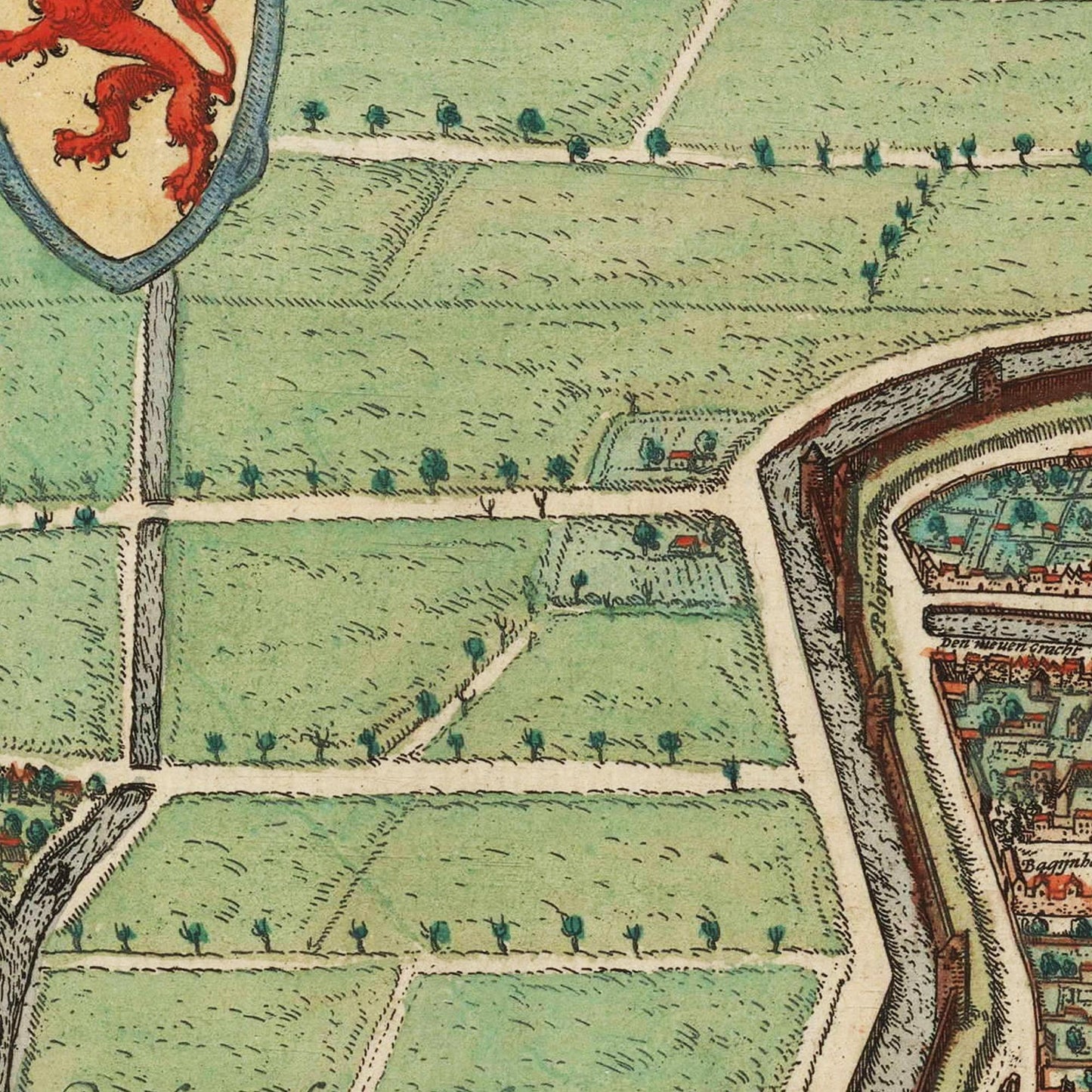 Historischer Stadtplan Utrecht um 1582