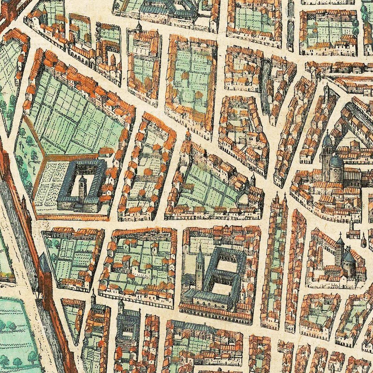 Historische Stadtansicht Bologna um 1609