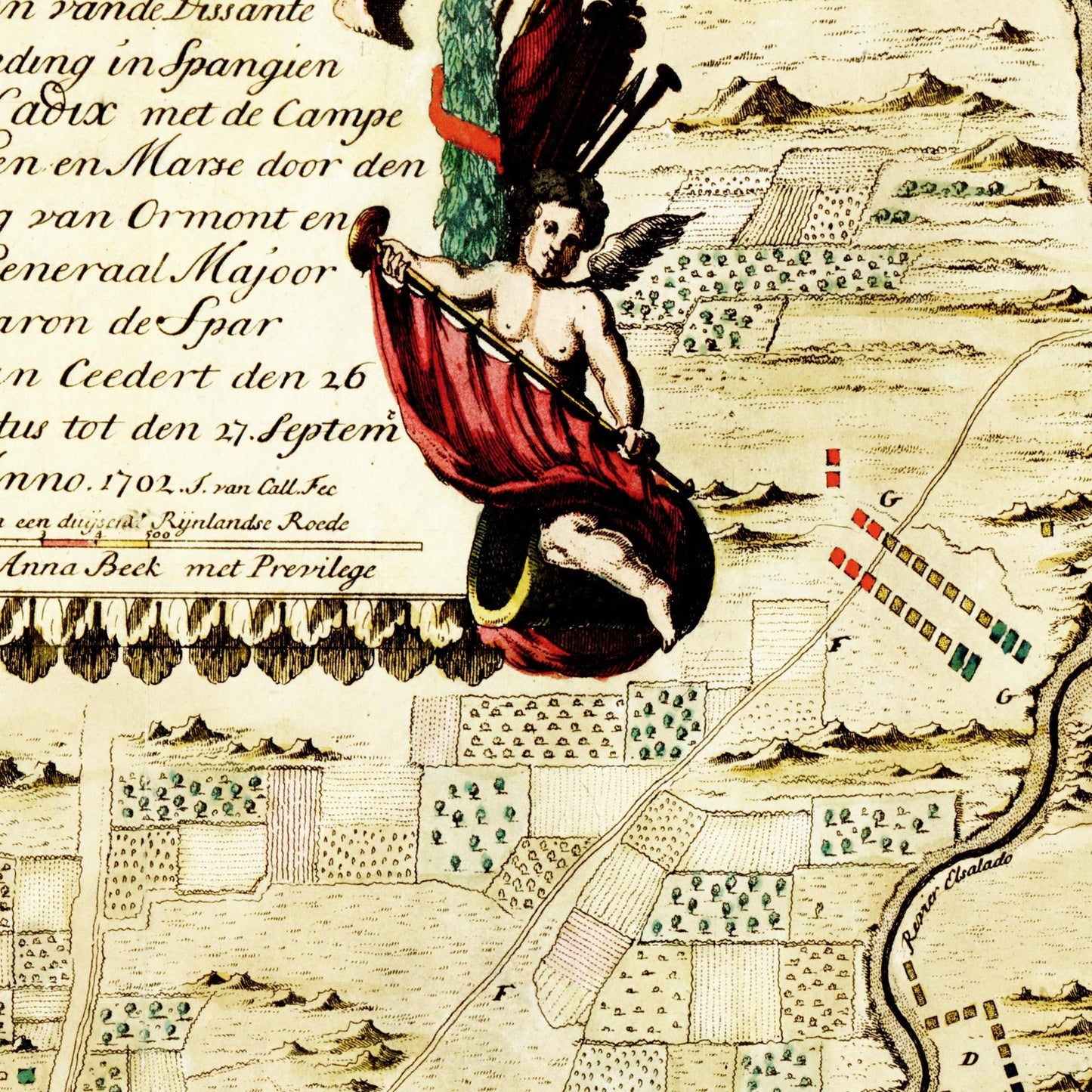 Historischer Stadtplan Cadiz um 1700