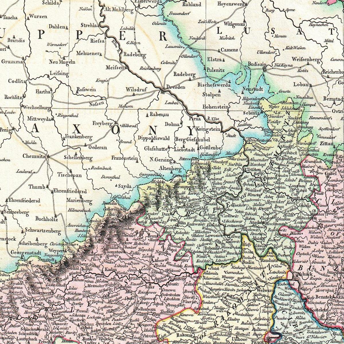 Historische Landkarte Tschechien um 1800