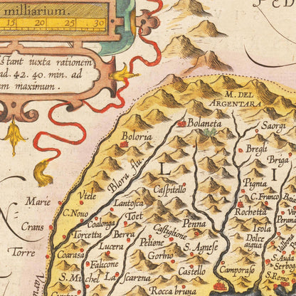 Historische Landkarte Ligurien um 1609