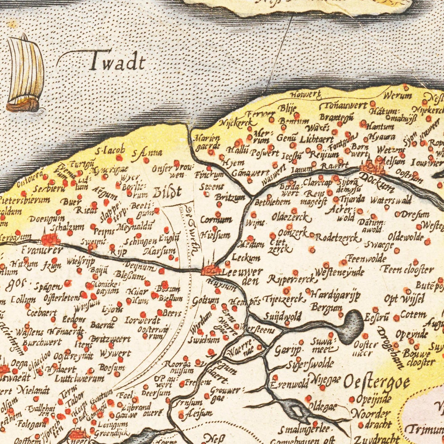 Historische Landkarte Provinz Friesland um 1609