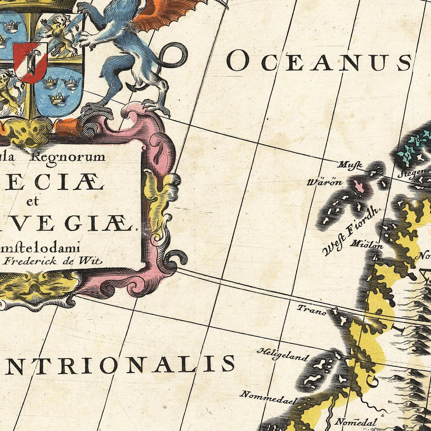 Historische Landkarte Skandinavien um 1680