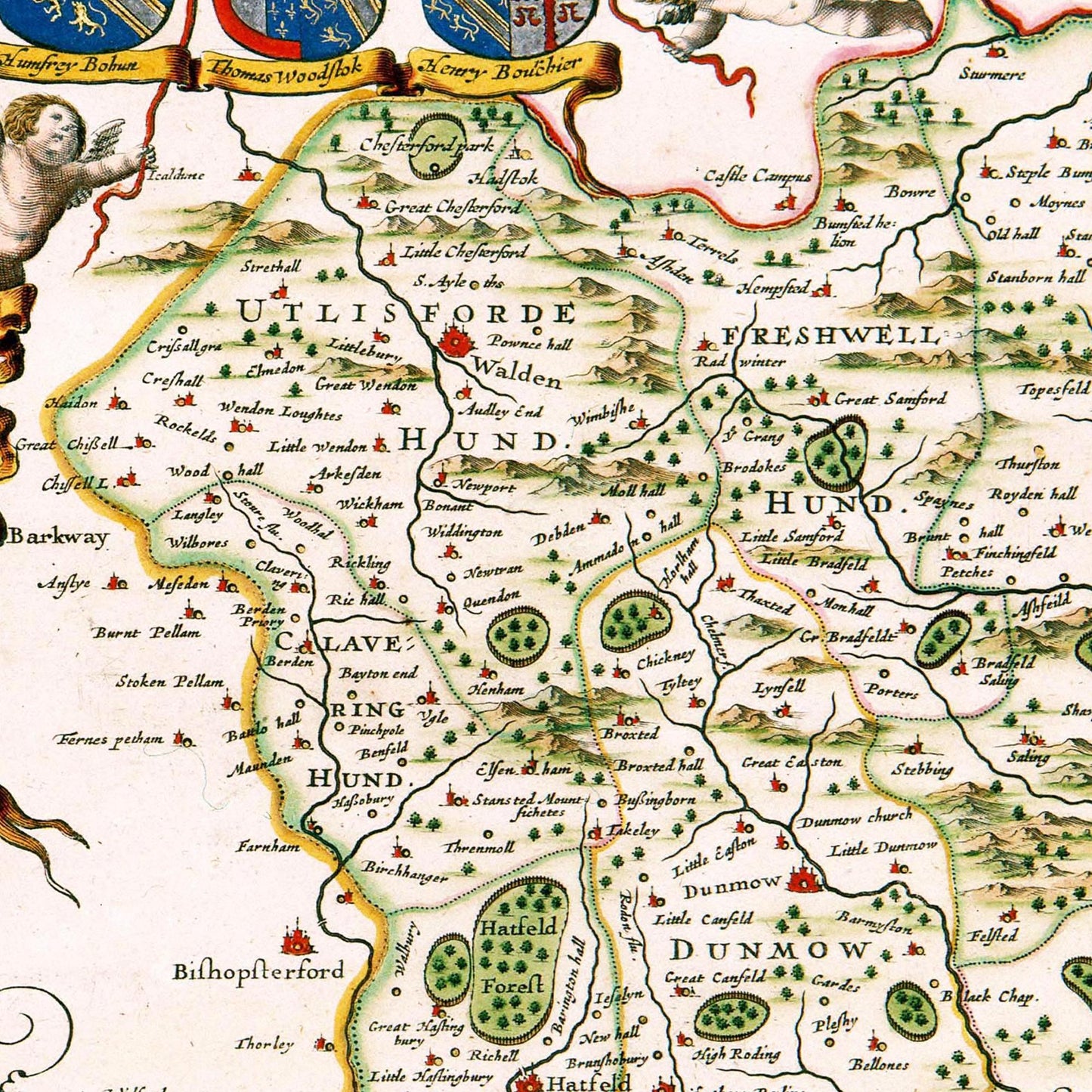 Historische Landkarte Essex um 1646