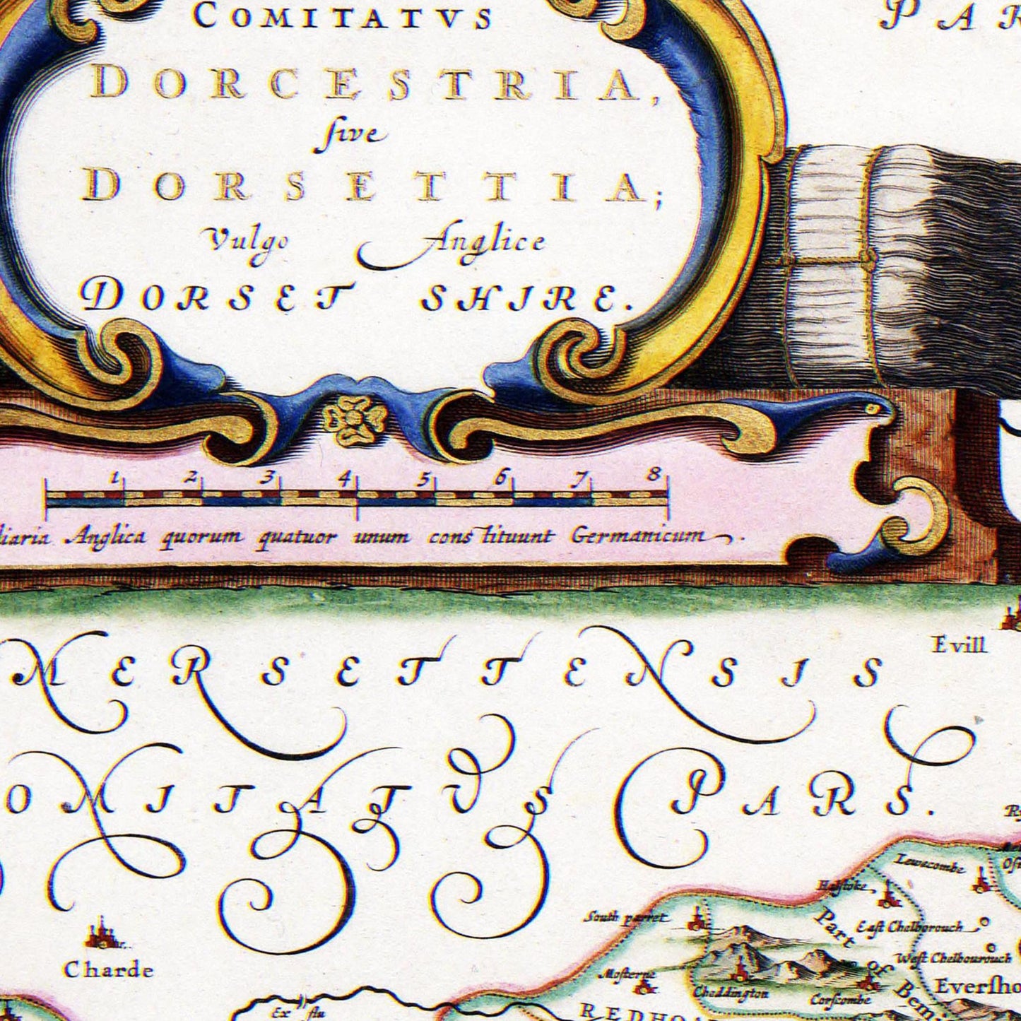 Historische Landkarte Dorset um 1646