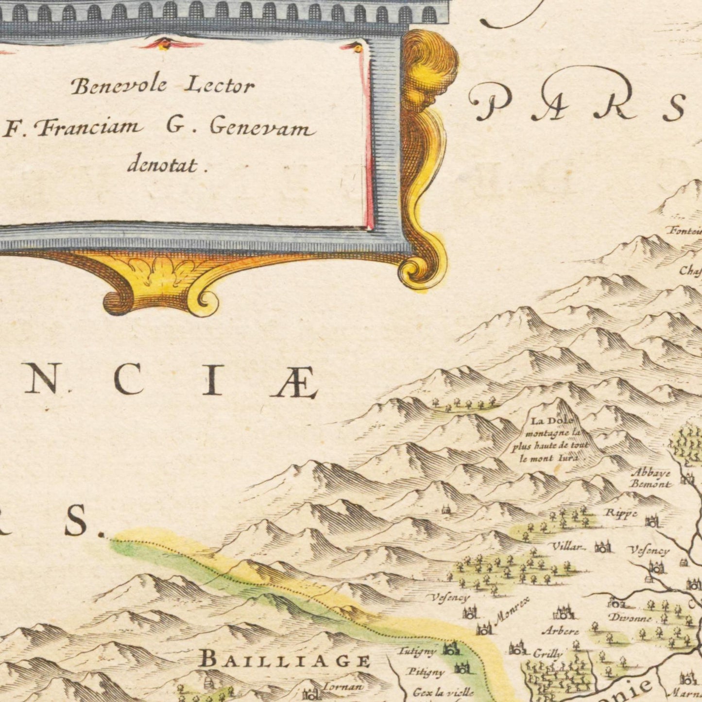 Historische Landkarte Genfer See um 1635