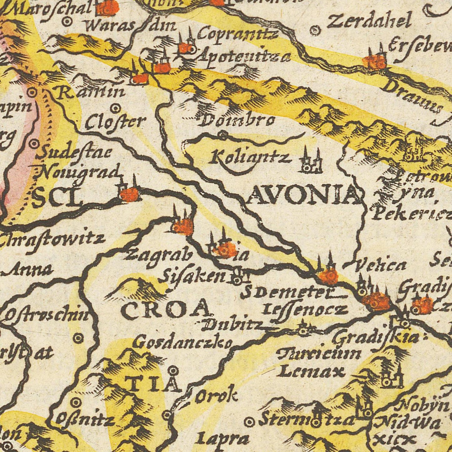 Historische Landkarte Balkan um 1609