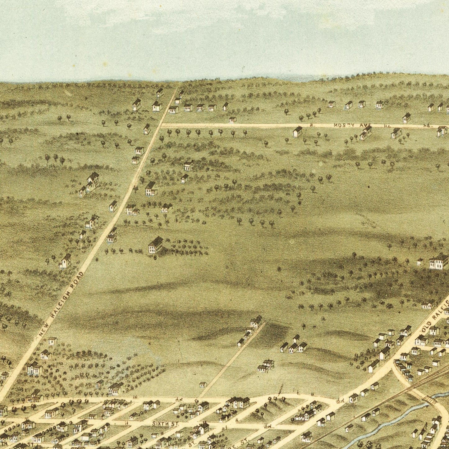Historische Stadtansicht Memphis um 1870