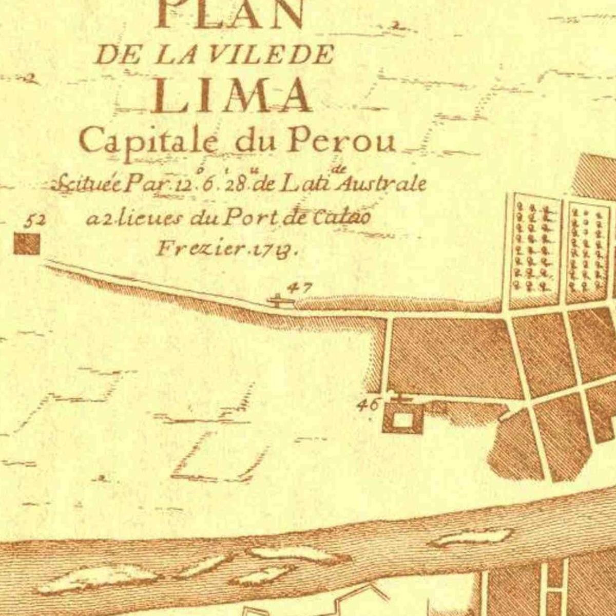 Historischer Stadtplan Lima um 1717