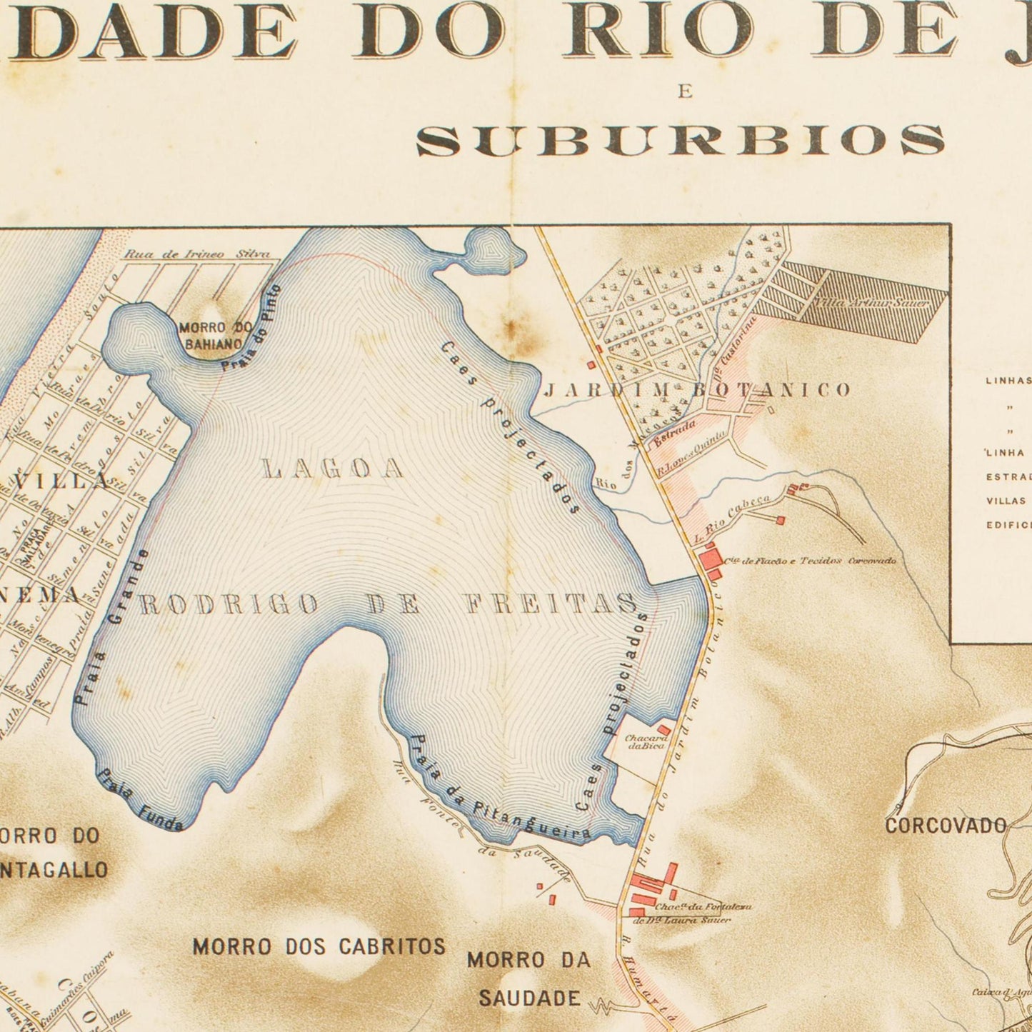 Historischer Stadtplan Rio De Janero um 1890
