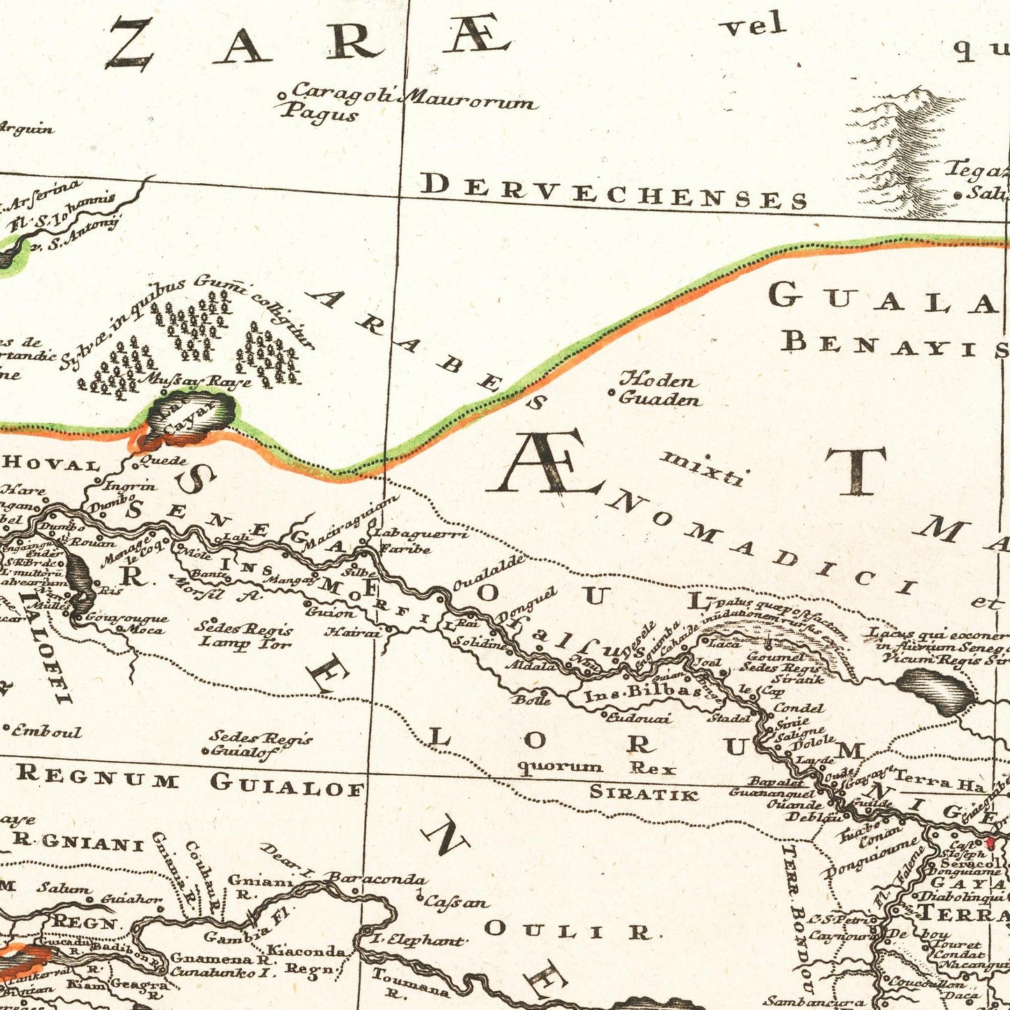 Historische Landkarte Westafrika um 1743
