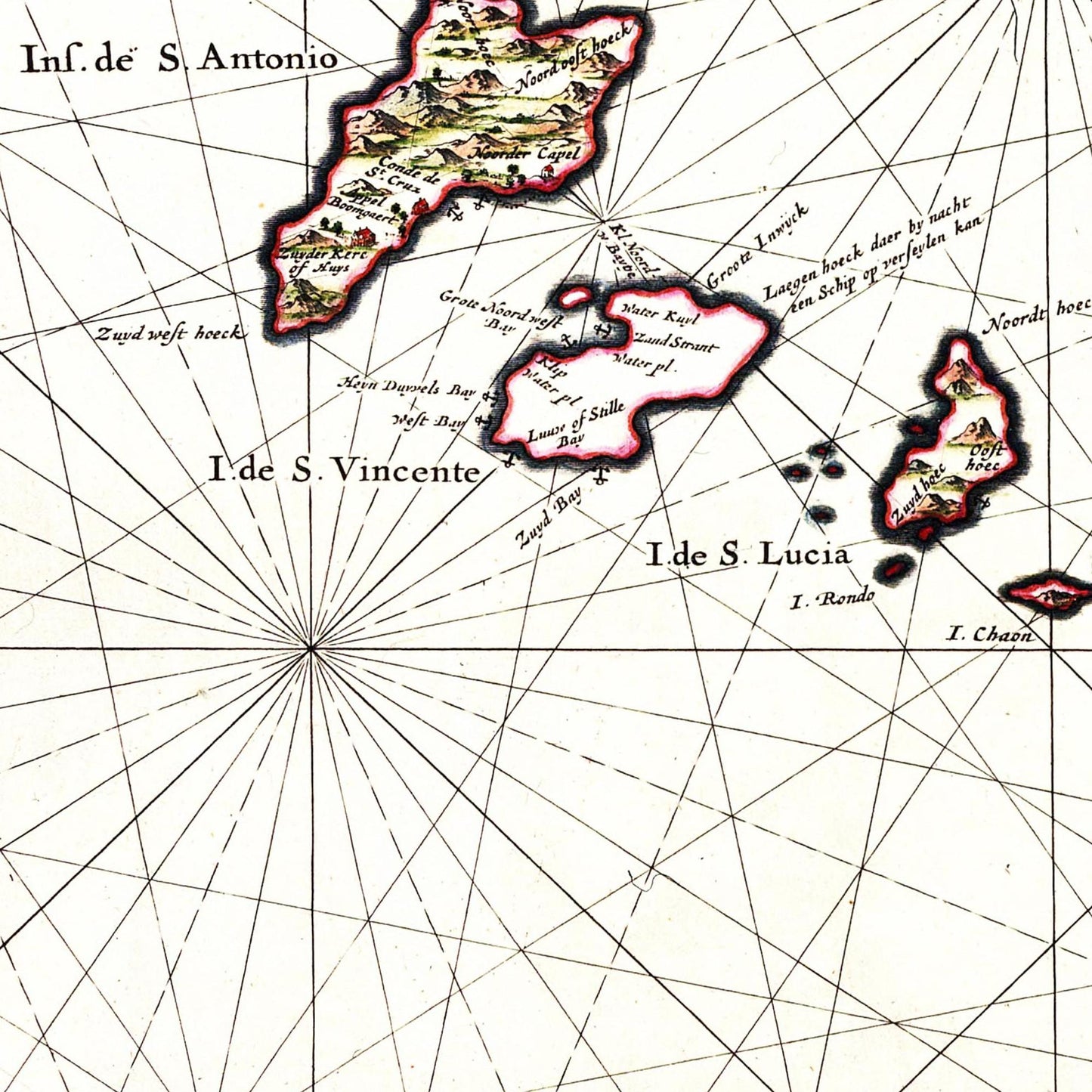Historische Landkarte Kapverden um 1690