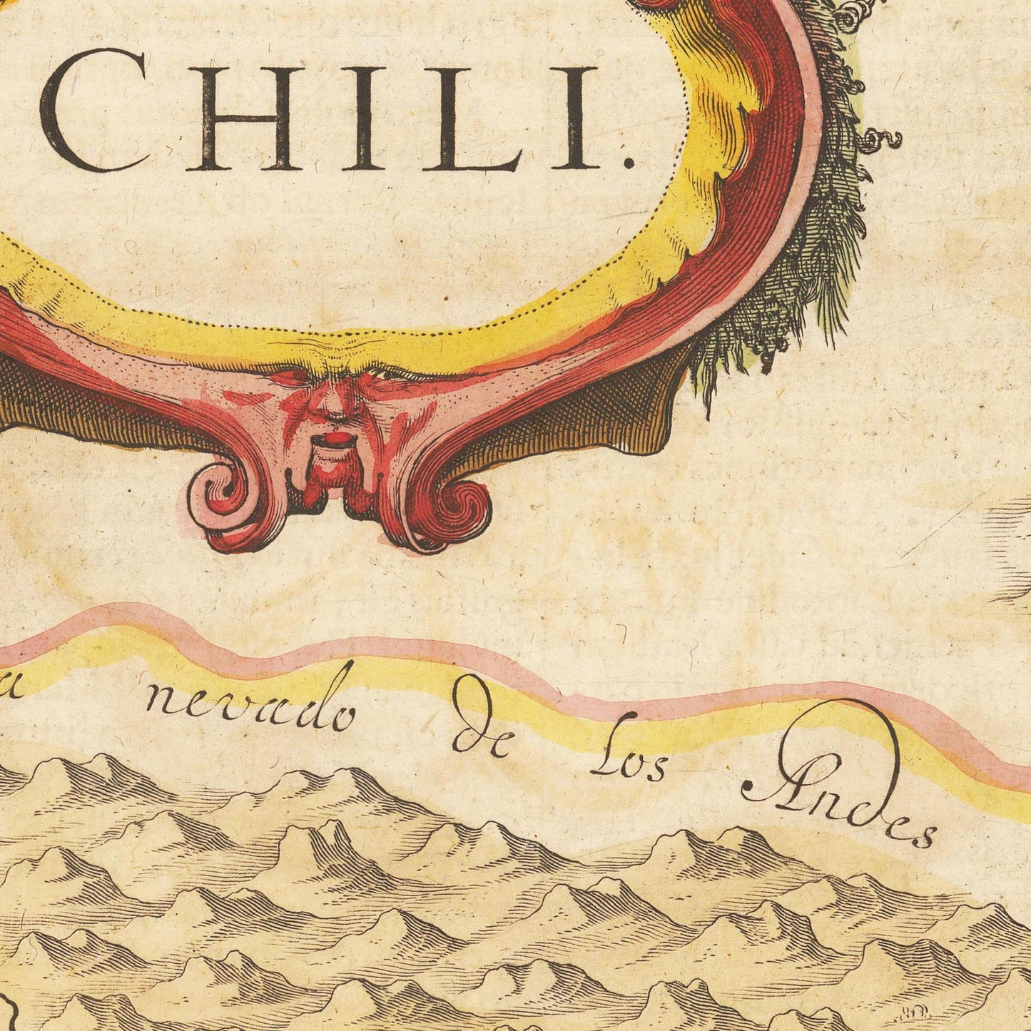 Historische Landkarte Chile um 1638