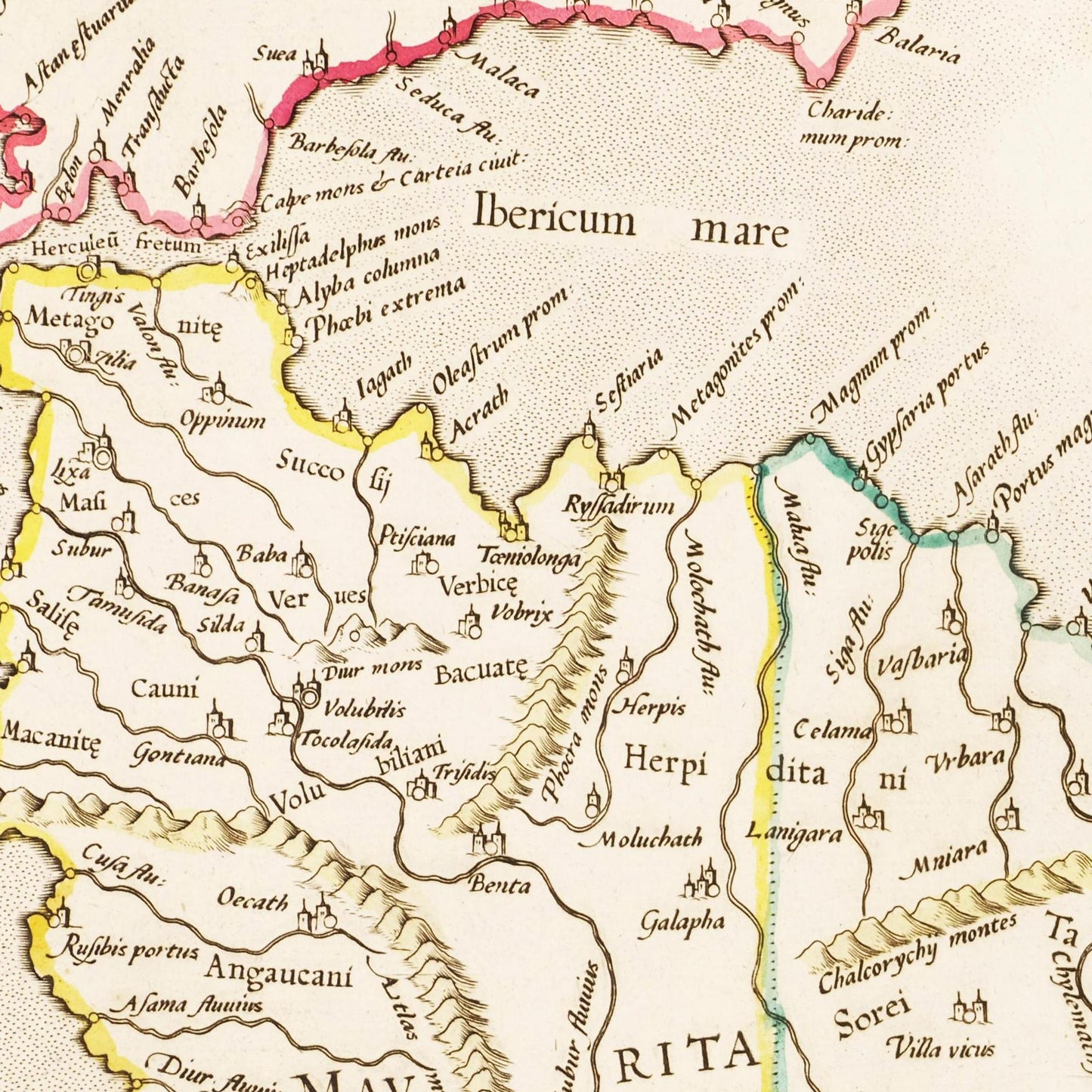 Historische Landkarte Mauretanien um 1704