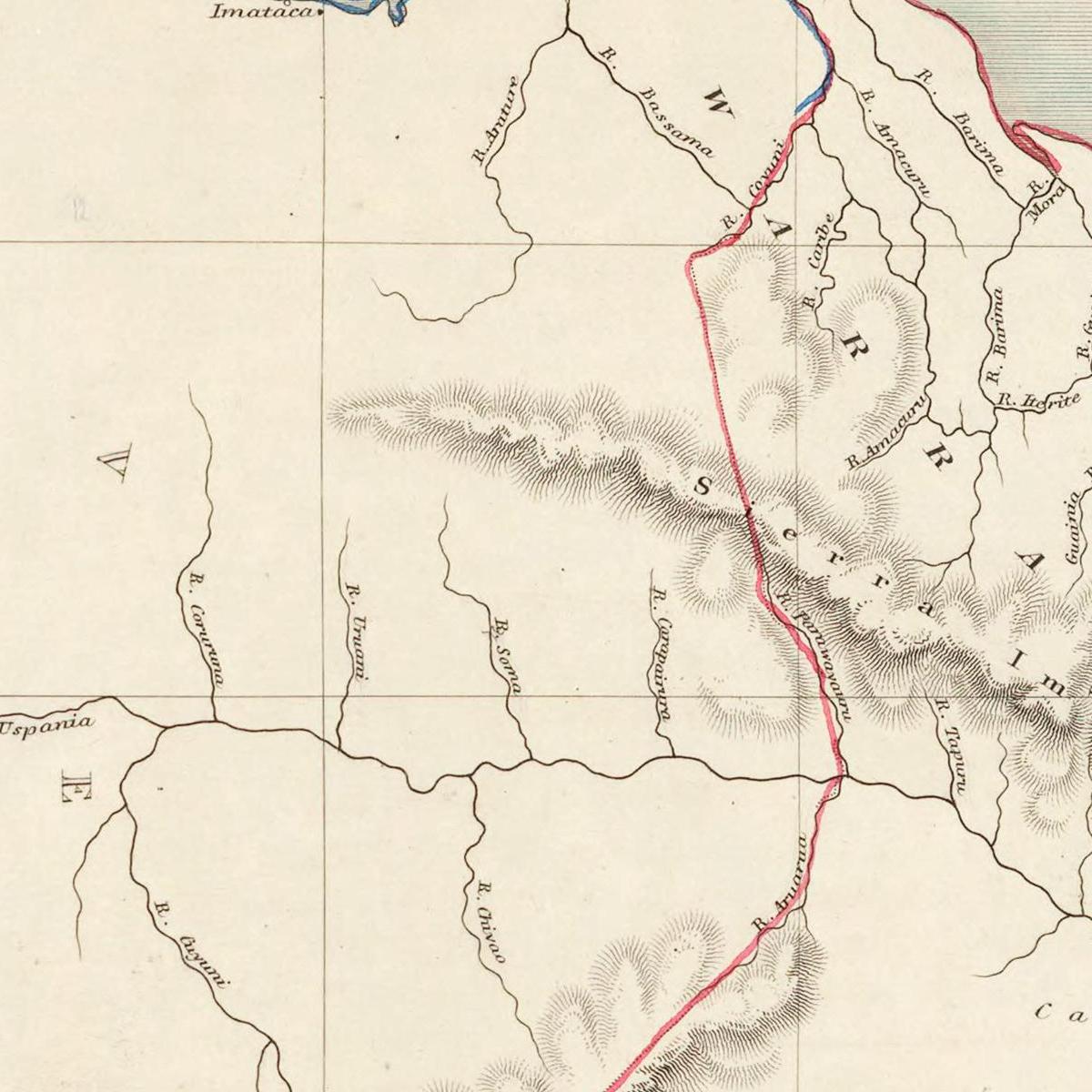 Historische Landkarte Guyana um 1850