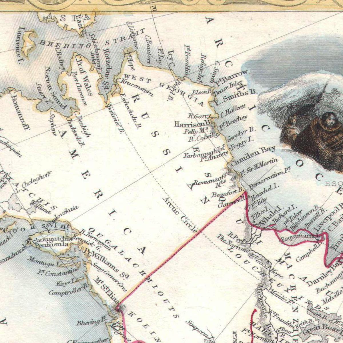 Historische Landkarte Kanada um 1850