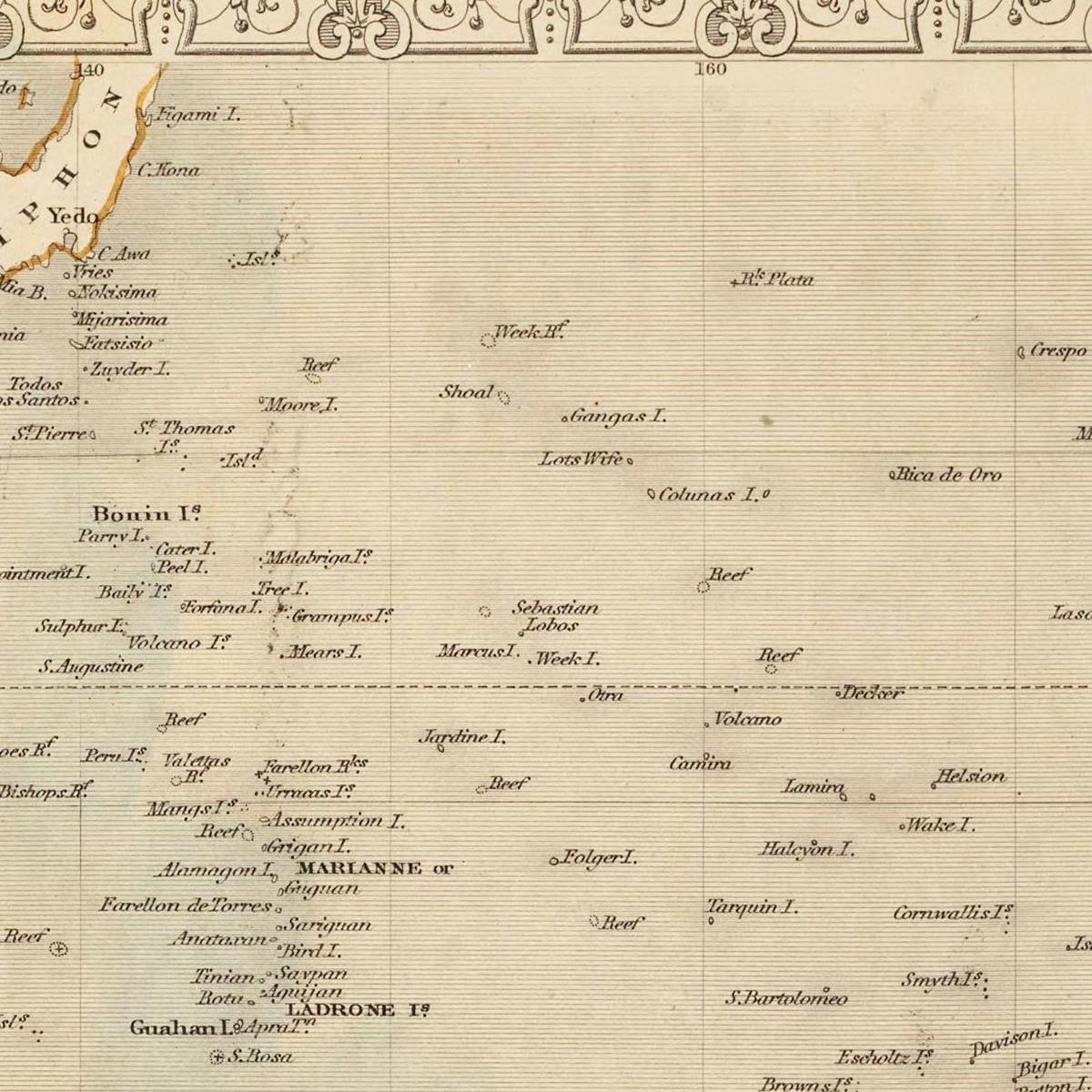 Historische Landkarte Polynesien um 1850