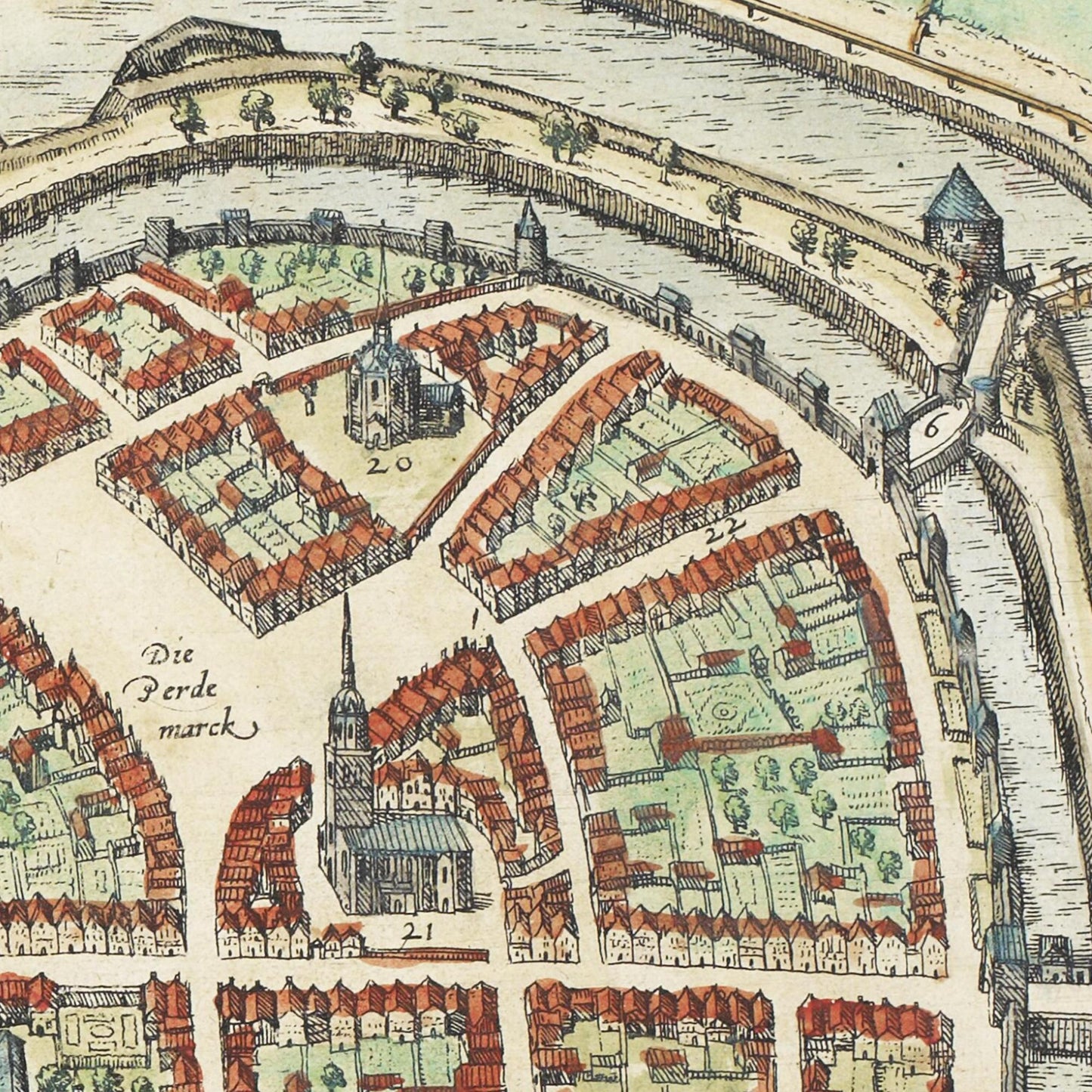 Historischer Stadtplan Hamburg um 1588