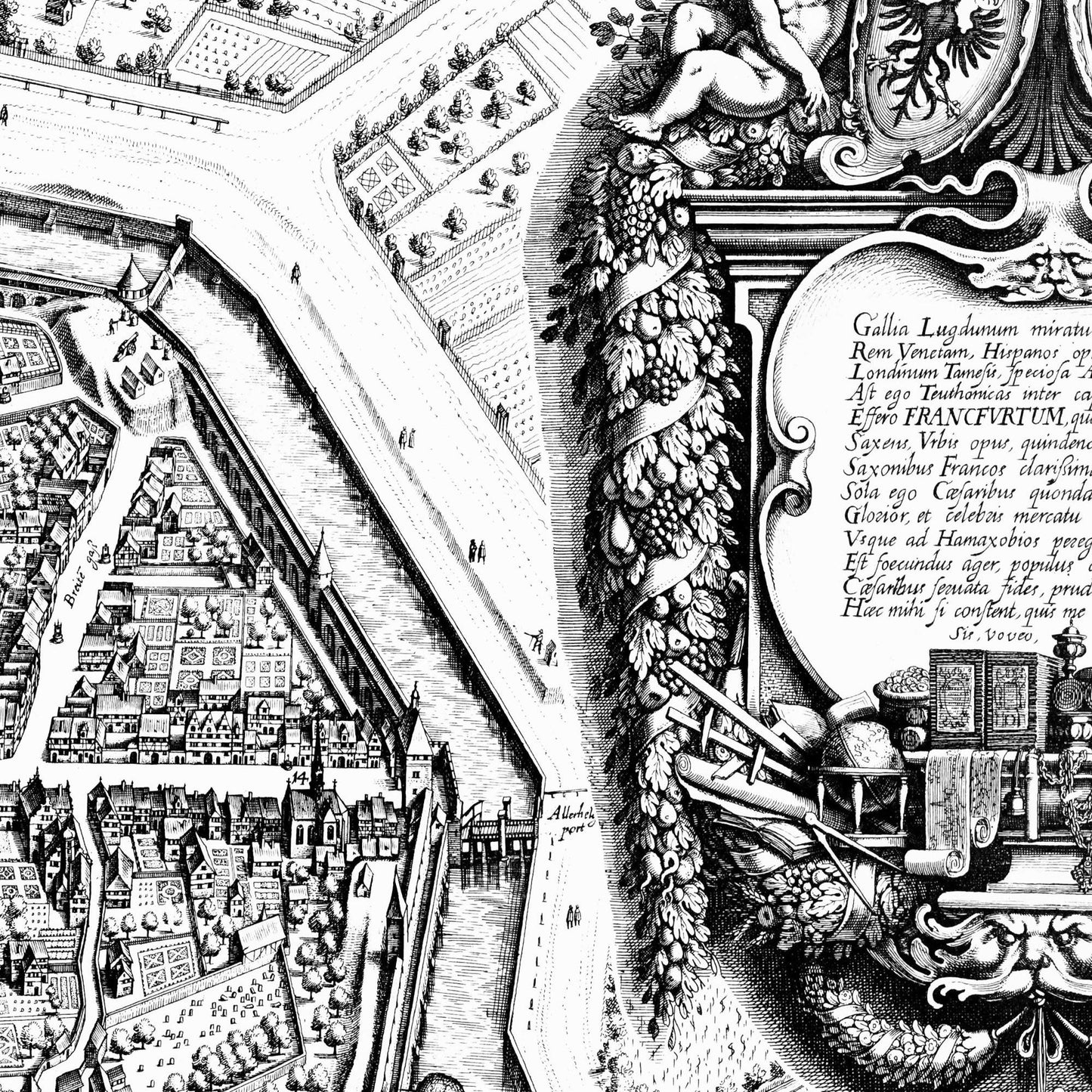 Historischer Stadtplan Frankfurt am Main um 1628