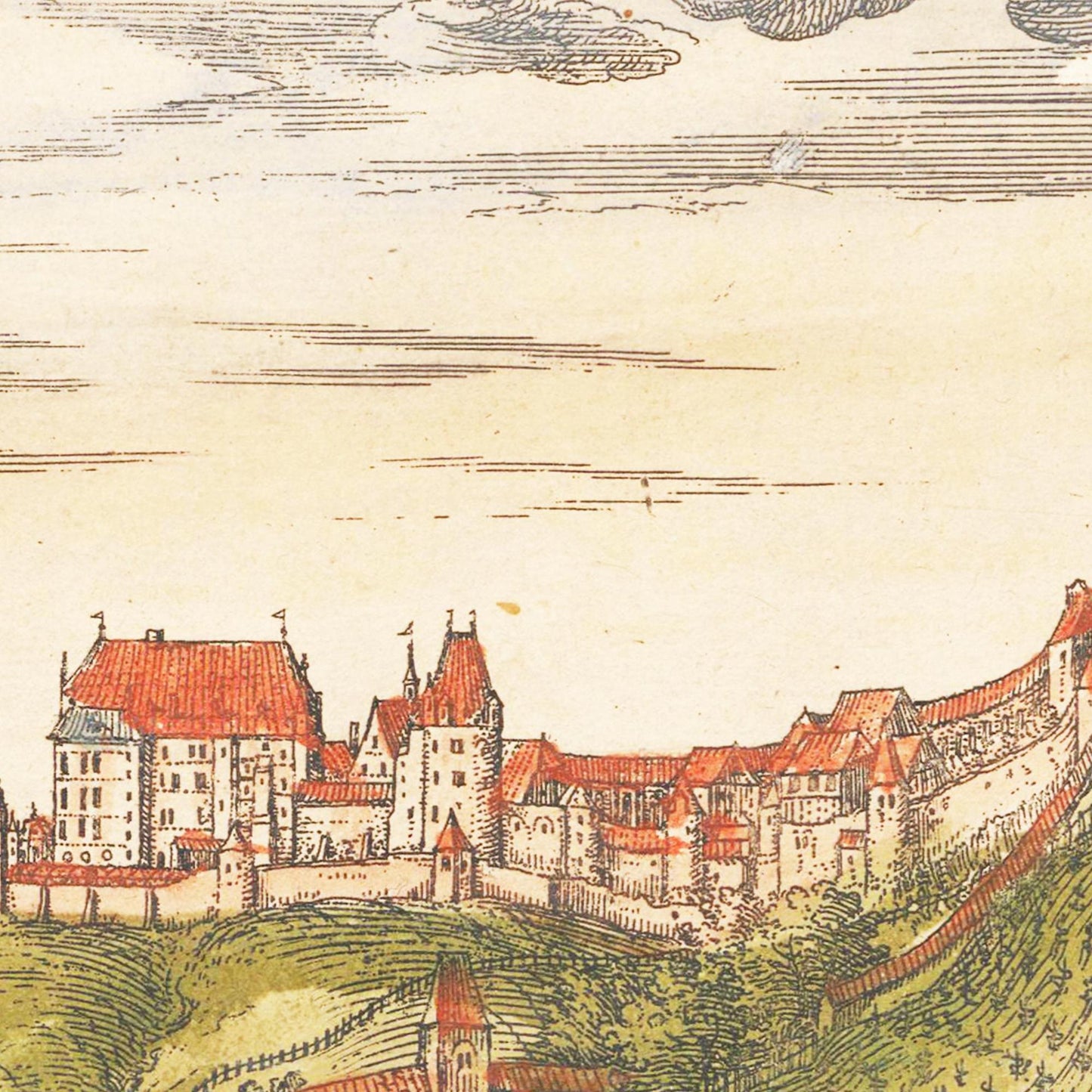 Historische Stadtansicht Landshut um 1582