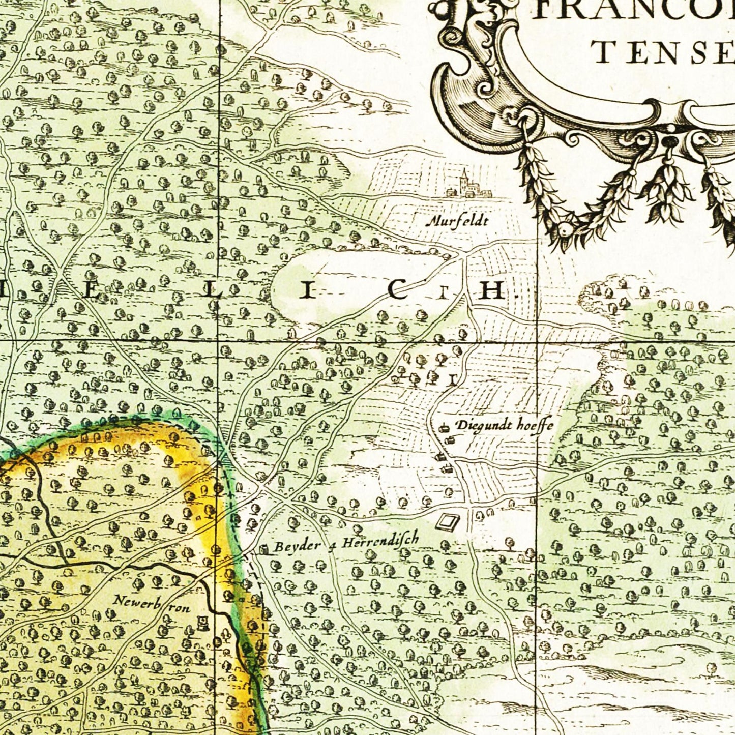 Historische Landkarte Frankfurt um 1700