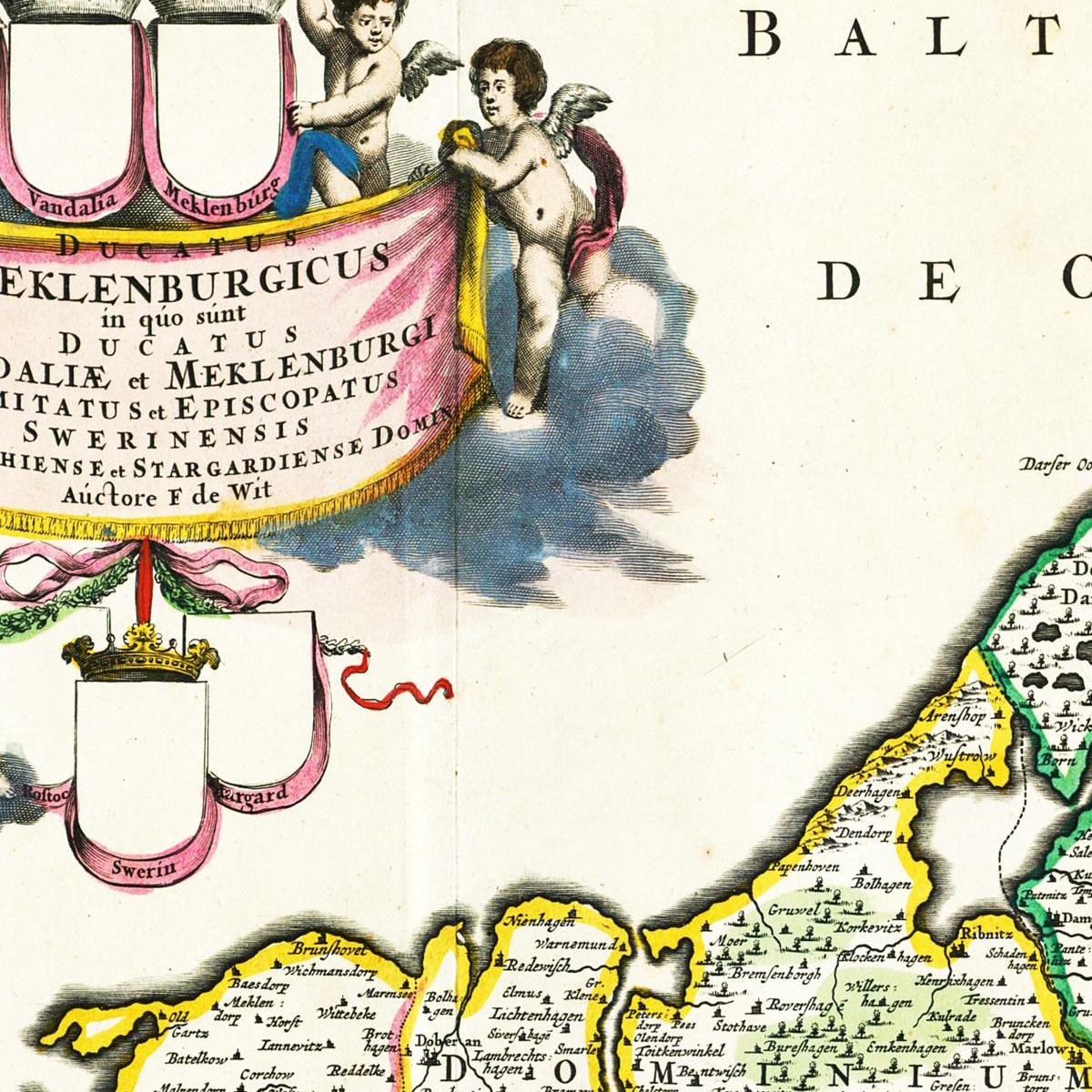 Historische Landkarte Mecklenburg um 1680