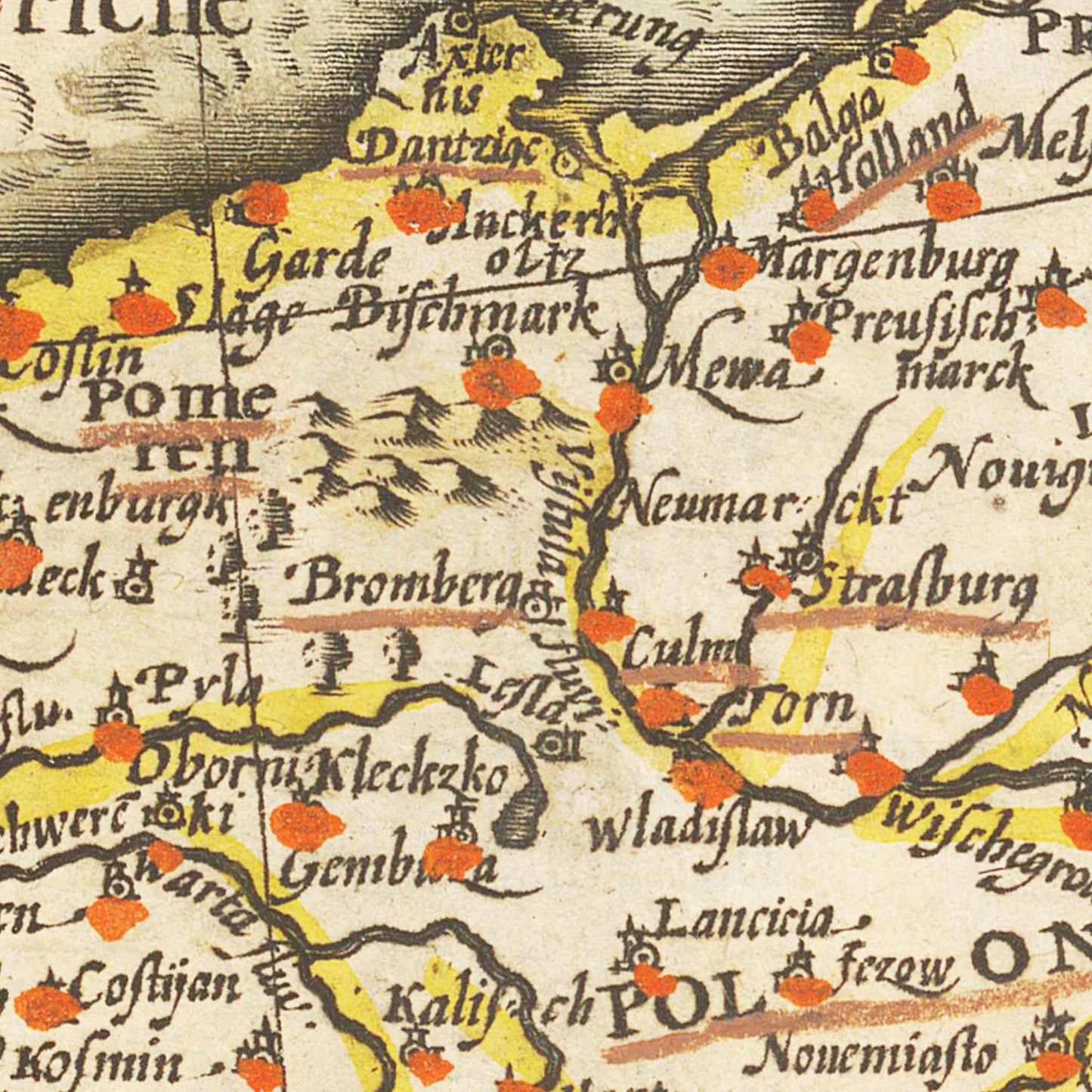 Historische Landkarte von Deutschland um 1609