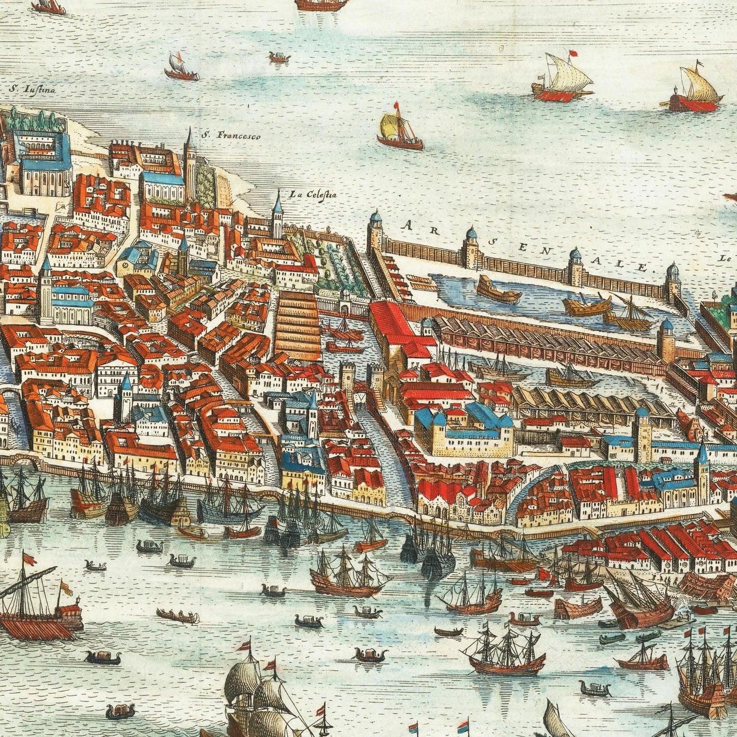 Historische Stadtansicht Venedig um 1636