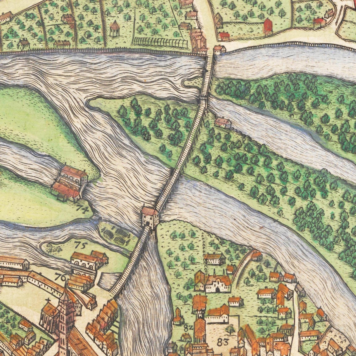 Historischer Stadtplan Breslau um 1592