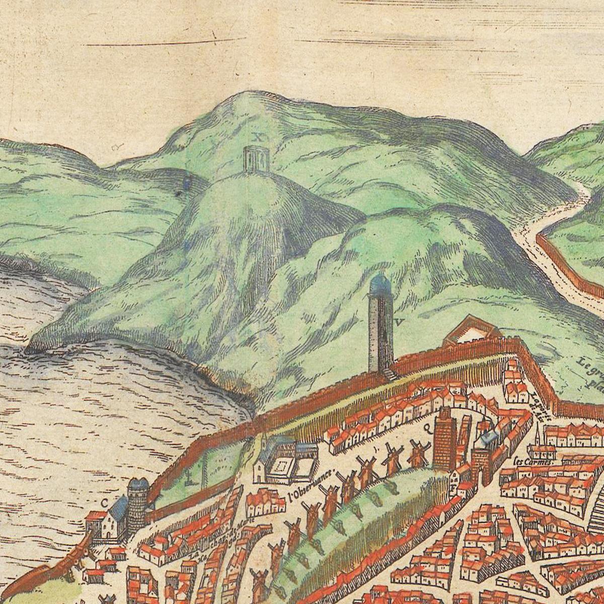 Historische Stadtansicht Marseille um 1609