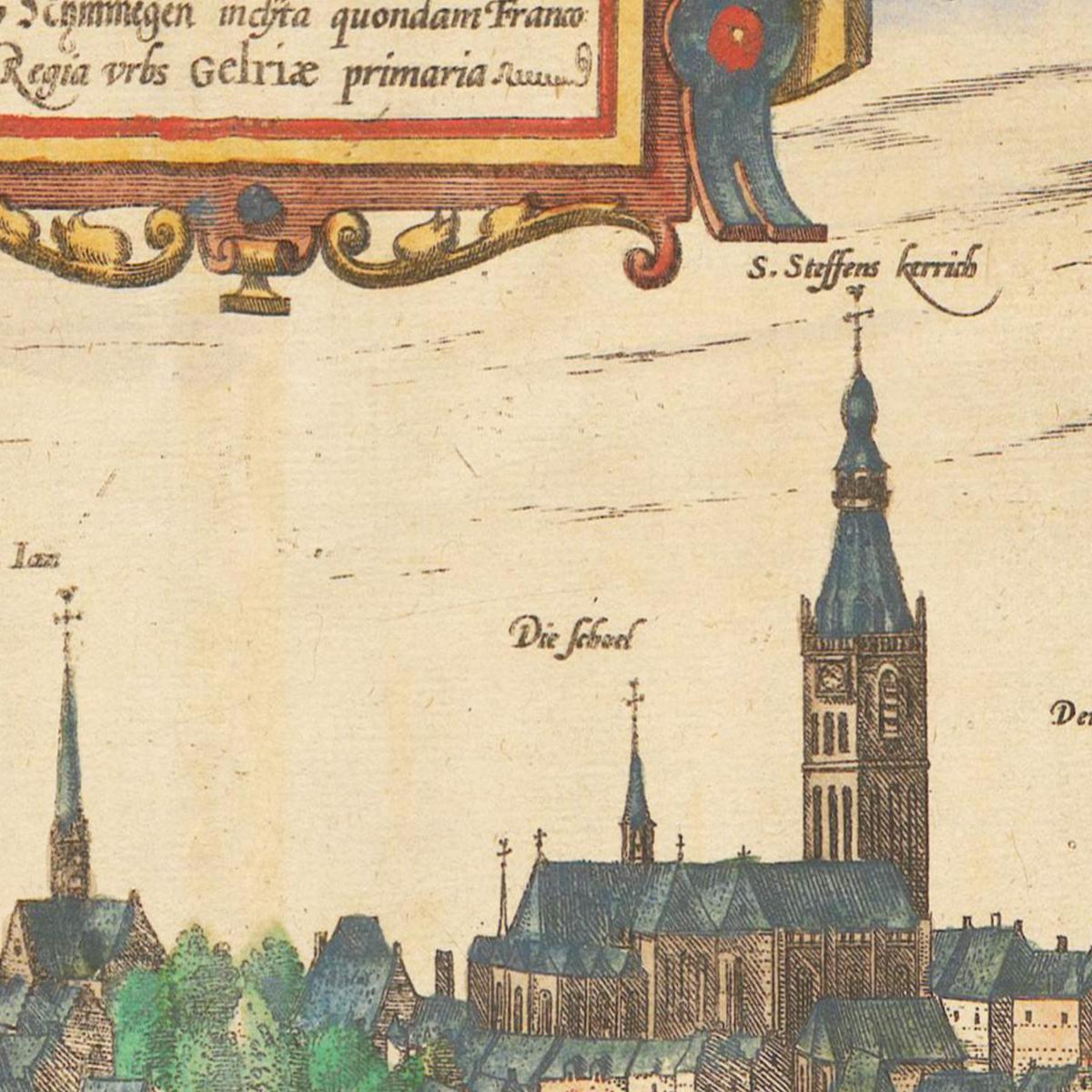 Historische Stadtansicht Nijmegen um 1609