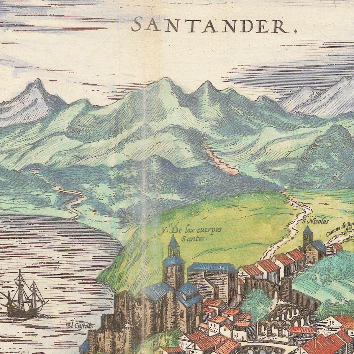 Historische Stadtansicht Santander um 1609